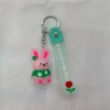 Creative cartoon rabbit soft rubber keychain rabbit three-dimensional figurine pendant details Picture